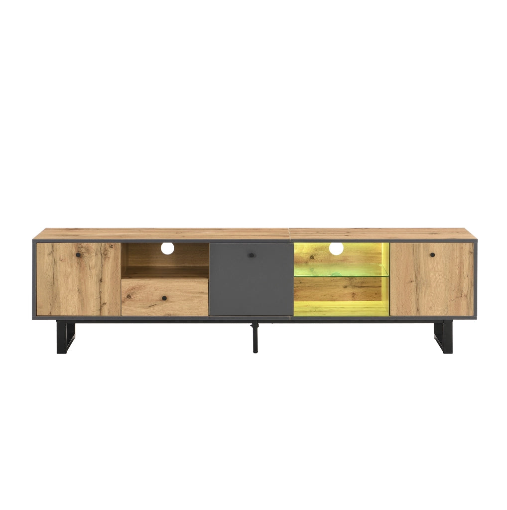Mobile TV moderno 190 cm con LED, ante e cassetto
