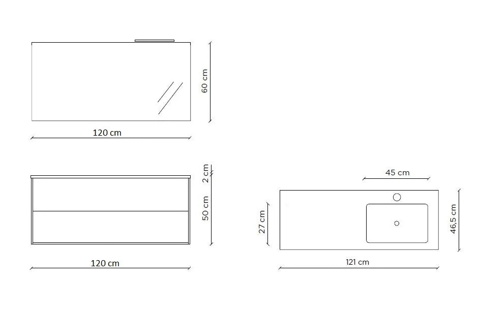 Composizione vasca DX 4 pezzi IGEA avana