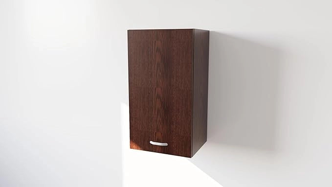 Pensile Cucina in Legno Nobilitato Wengè Mobile Alto con 1 Anta, Pensile Componibile Moderno Made in Italy (H60XL60XP32cm)