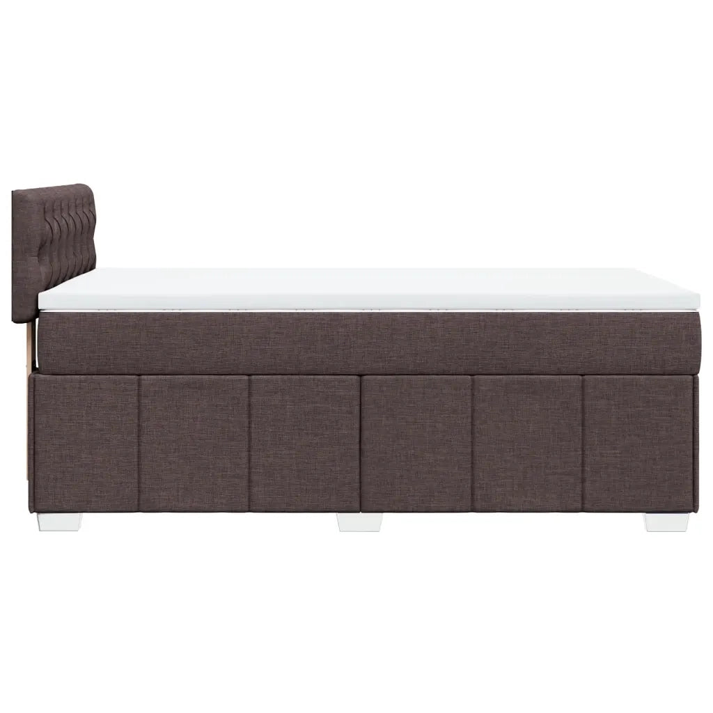 vidaXL Giroletto a Molle con Materasso Marrone Scuro 100x200cm Tessuto