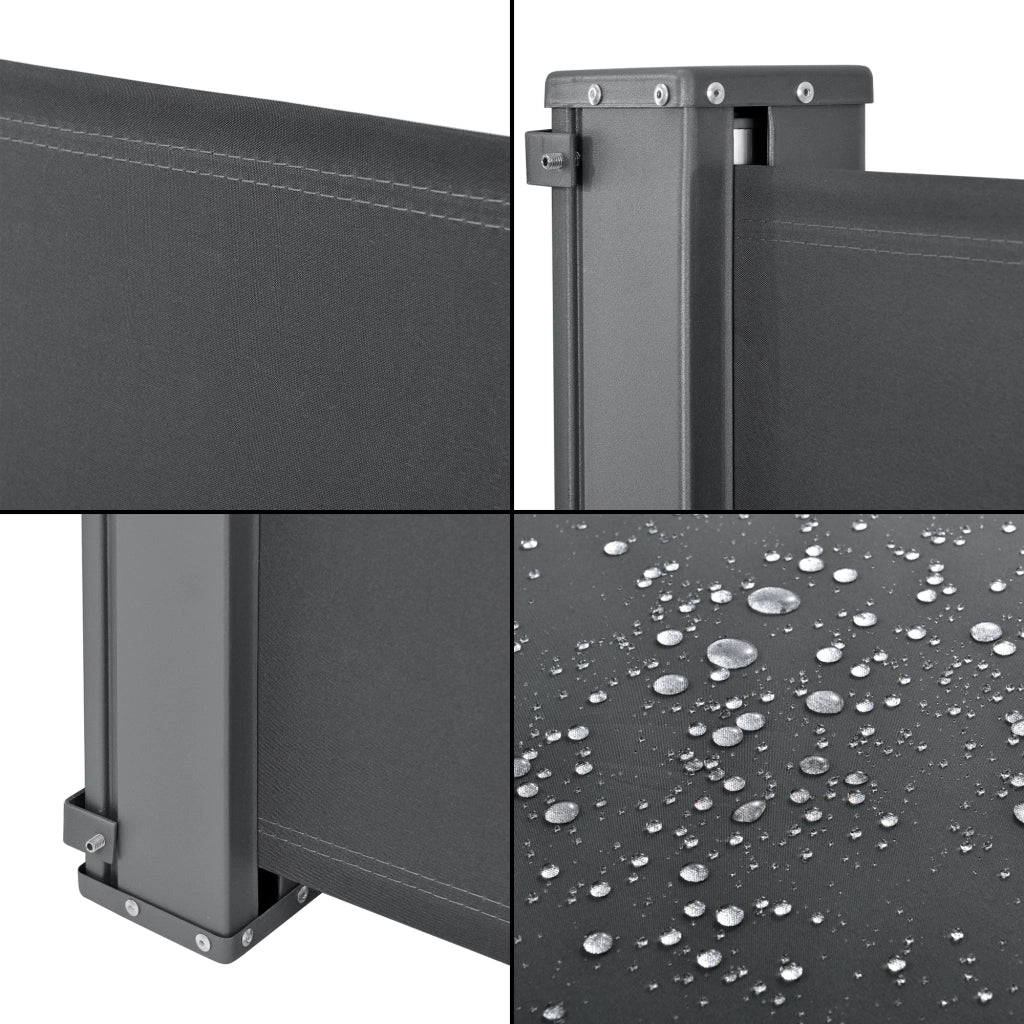 Paravento Estraibile Mulhacén Schermo Solare Verticale Barriera Privacy 180x300 cm Antracite pro.tec