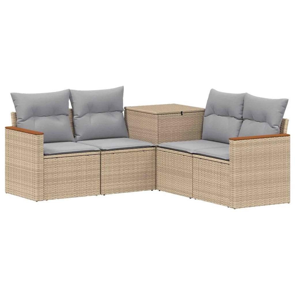 Set di divani 5 pz Beige e Grigio Chiaro 3447939