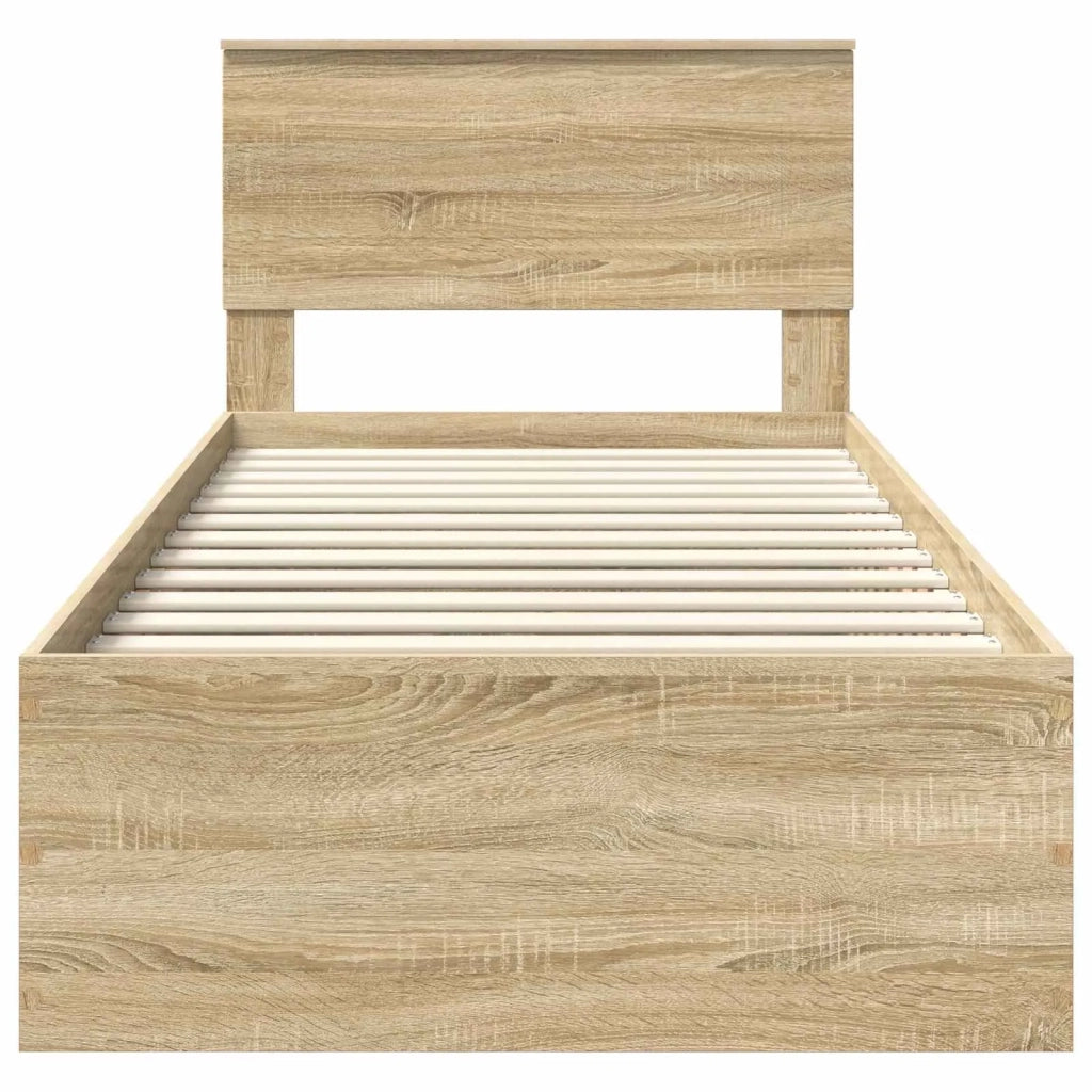 Struttura del letto con testiera Rovere Sonoma 100 x 200 cm 3408699