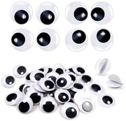 Occhi a Goccia Zelfadesivi 30mm - 40 Pezzi - Plastica - Occhi Bianchi/Neri - Accessori Creativi - Per Scrapbooking - Occhi a Goccia