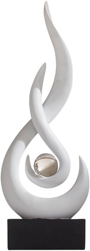 Decorazione moderna di arte astratta Tavolo decorativo con figura in oro e ornamenti bianchi per soggiorno Regalo ideale Decorazione per la casa 12,7 x 6,3 x 26,7 cm Oggetti da collezione per la casa