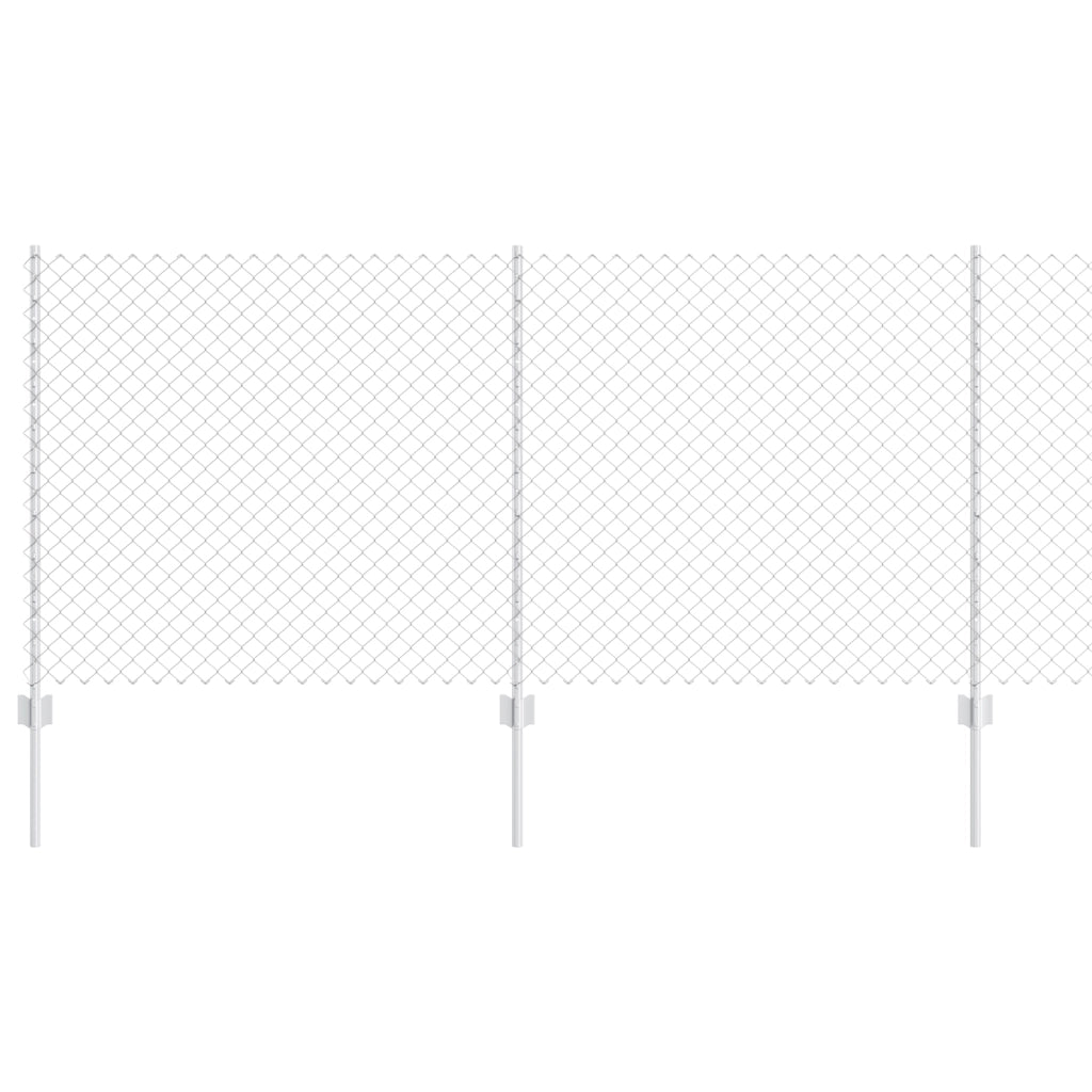 Recinzione in Catena di con 20 Post U Argento 1x10 m in Acciaio