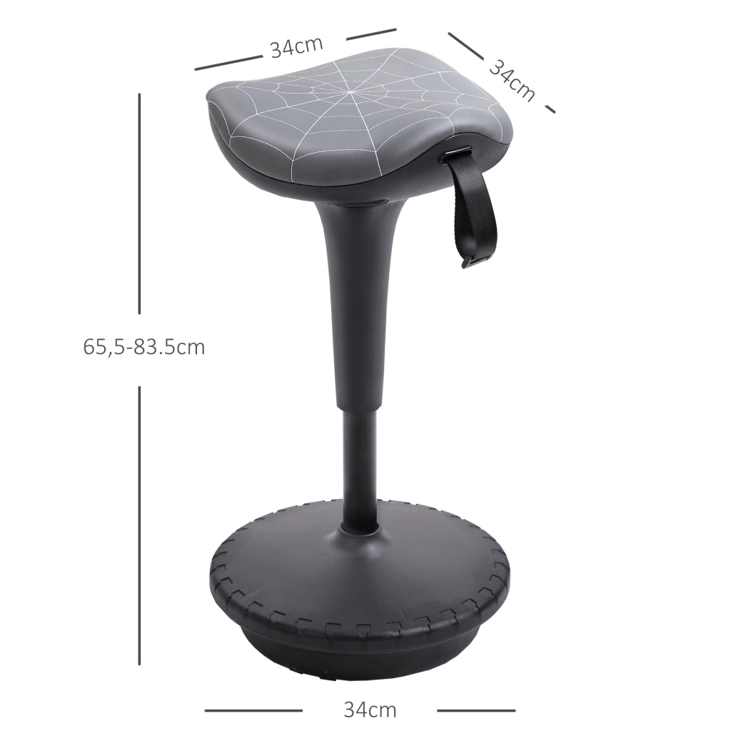 Sgabello da ufficio ergonomico, girevole e regolabile in altezza ¨C zephmum ¨C Grigio, 65.5-83.5 cm