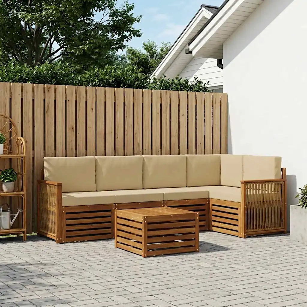 Set divano sezionale con cuscino 5 pcs Naturale 3384389