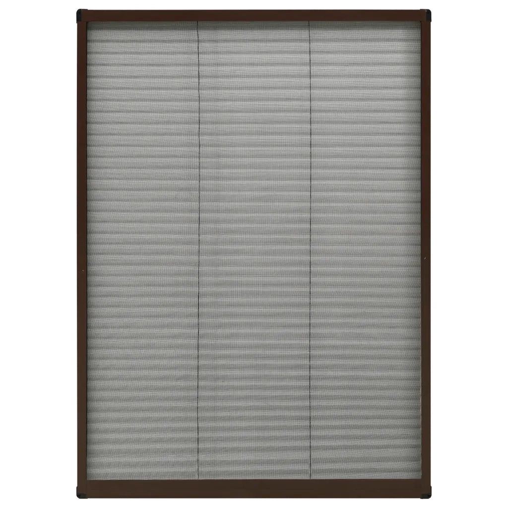 Zanzariera Plissettata Finestre in Alluminio Marrone 80x120 cm 148655