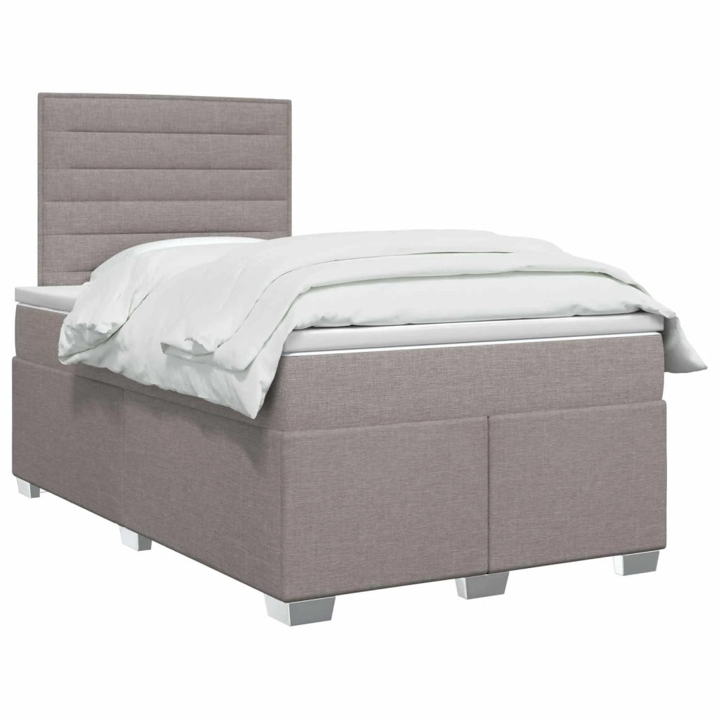 Letto box spring con materasso Tortora 120 x 200 cm Tessuto 3454842