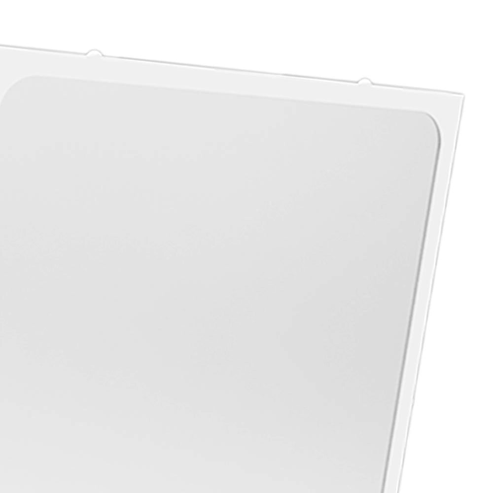 Specchio fisso con vetro antinfortunistico rivestito in nylon bianco
