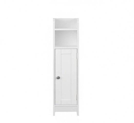 Cassa da bagno bianca - Organizzatore di archiviazione - Mobile in MDF - Progetto compatto - Dispositivo antisdrucciolo - Montaggio semplice - 18 cm x 20 cm x 80 cm