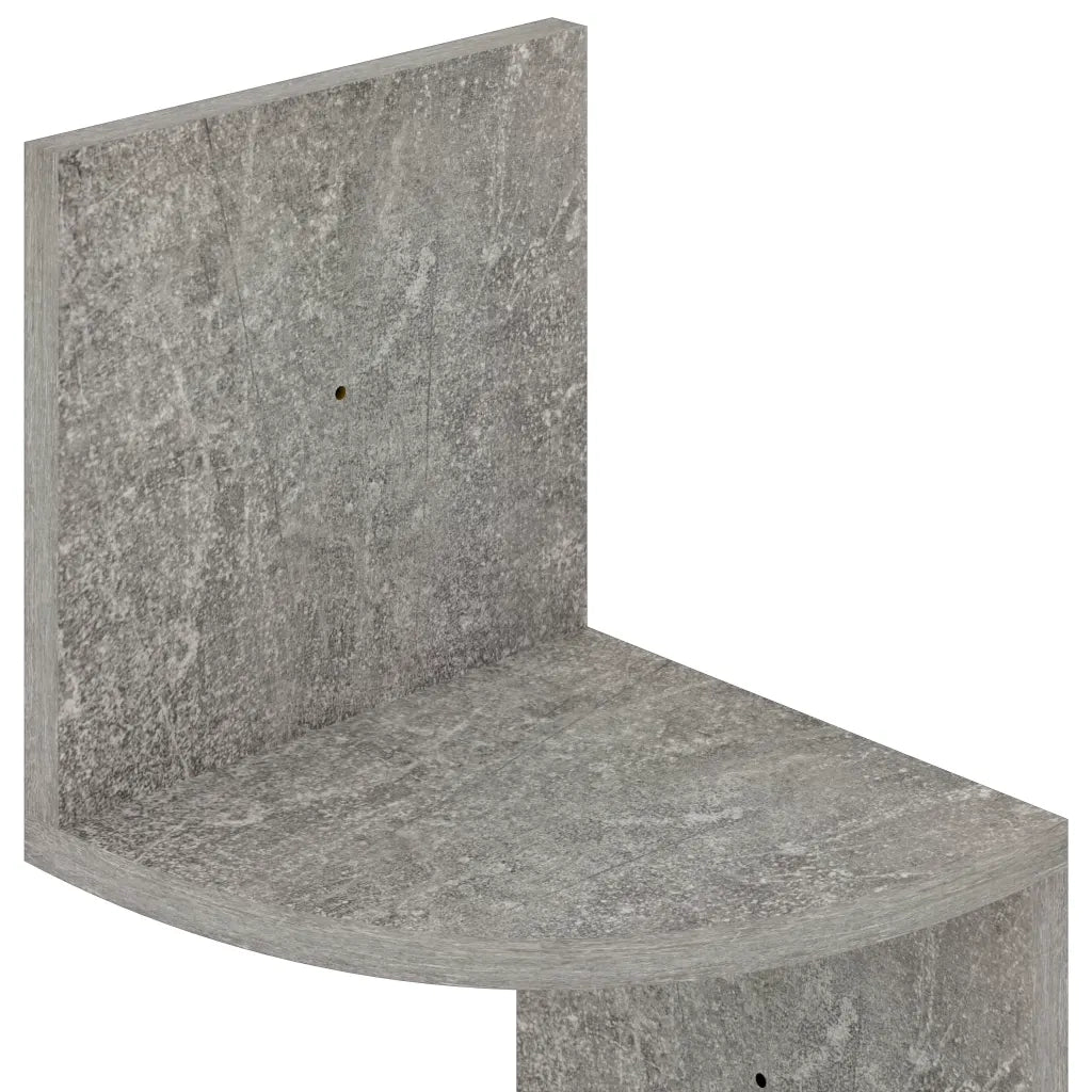 Scaffale Angolare a Muro | Mensola a parete Grigio Cemento 19x19x123cm Multistrato