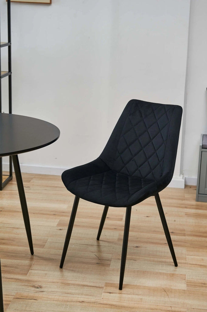 Set di 2 Sedie da Pranzo in Velluto SJ.0488 Nere