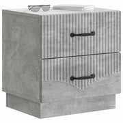 Comodino | Armadio da Notte | Mobiletto da notte Grigio Cemento 43 x 34,5 x 44,5 cm