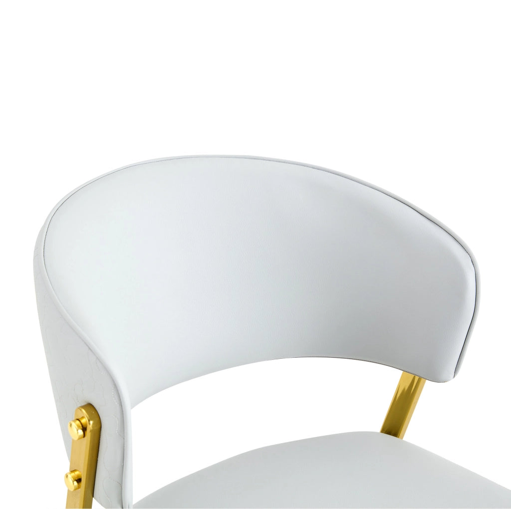 Set di 2 sedie da cucina in PU con schienale curvo grigio chiaro