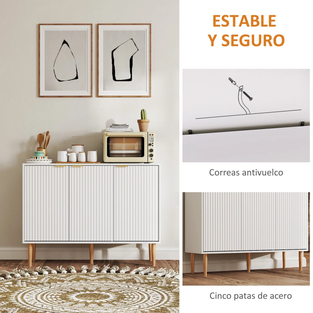 Credenza 3 Ante ¨C Xylo ¨C Bianco 107x35x80 cm