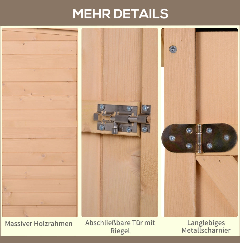 Armadio da giardino in legno con 2 ripiani, 75 x 56 x 115 cm