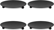 Set di 4 candele in ferro decorativo da 10 cm - nero - per matrimonio e casa