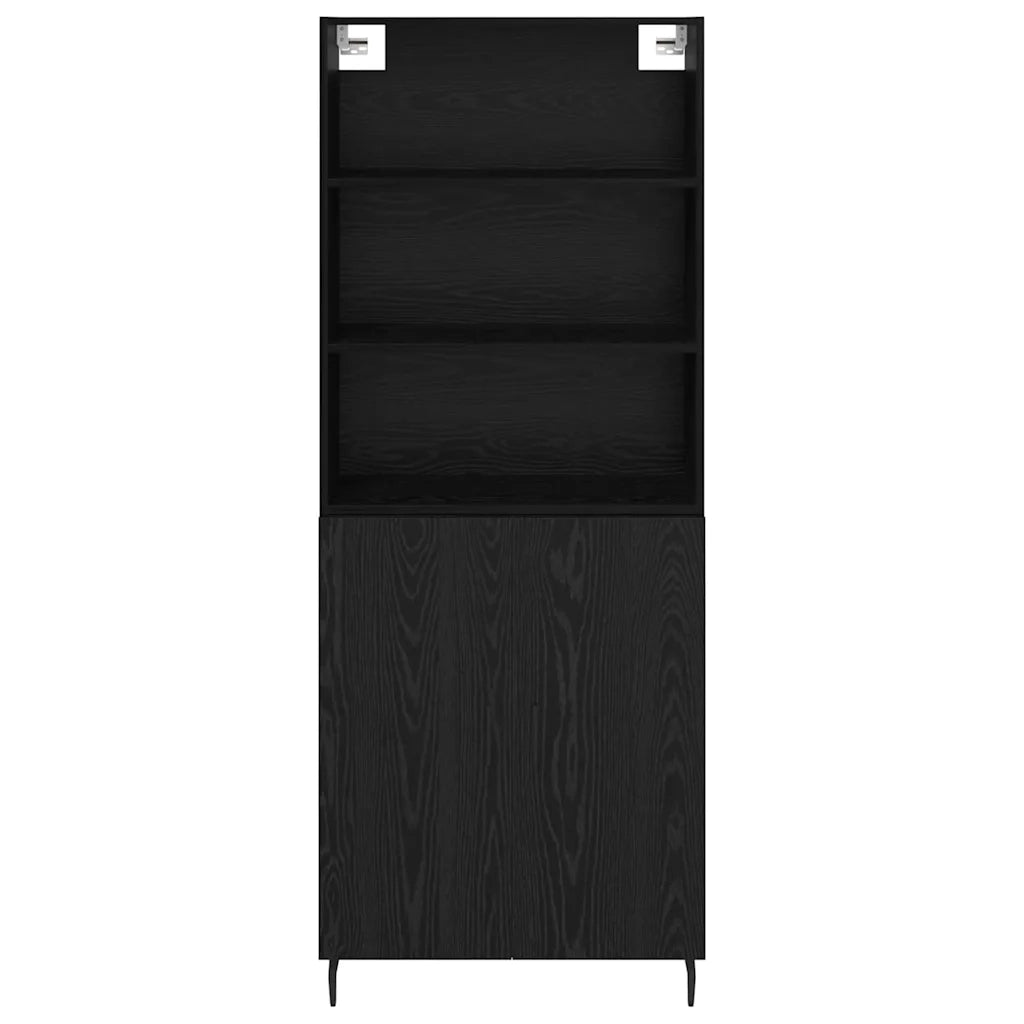 Credenza | Madia | Buffet da pranzo | Armadio da pranzo Rovere Nero 69,5 x 34 x 180 cm