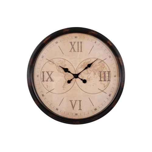 OROLOGIO DA PARETE IN PLASTICA STARK Ø50 CM NERO/NATURALE