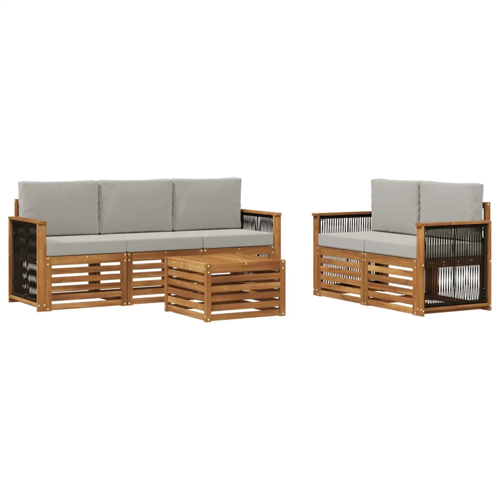Set divani con cuscino 6 pcs Legno di Acacia Massello 3384022