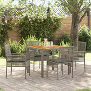 Set da Pranzo per Giardino 5 pcs Grigio polyrattan 3334910