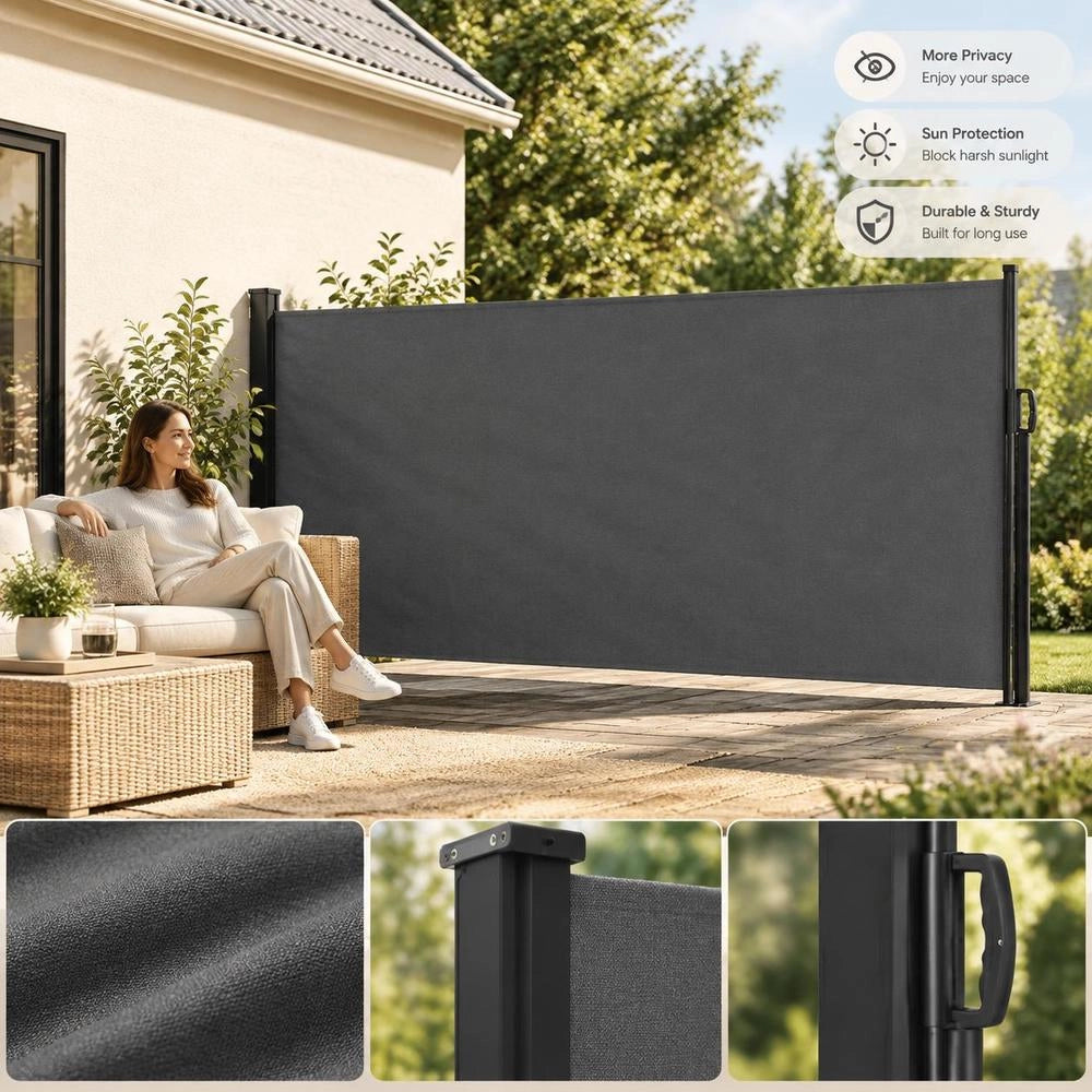 Extendable Side Awning, Anthracite, 160x500 Cm
