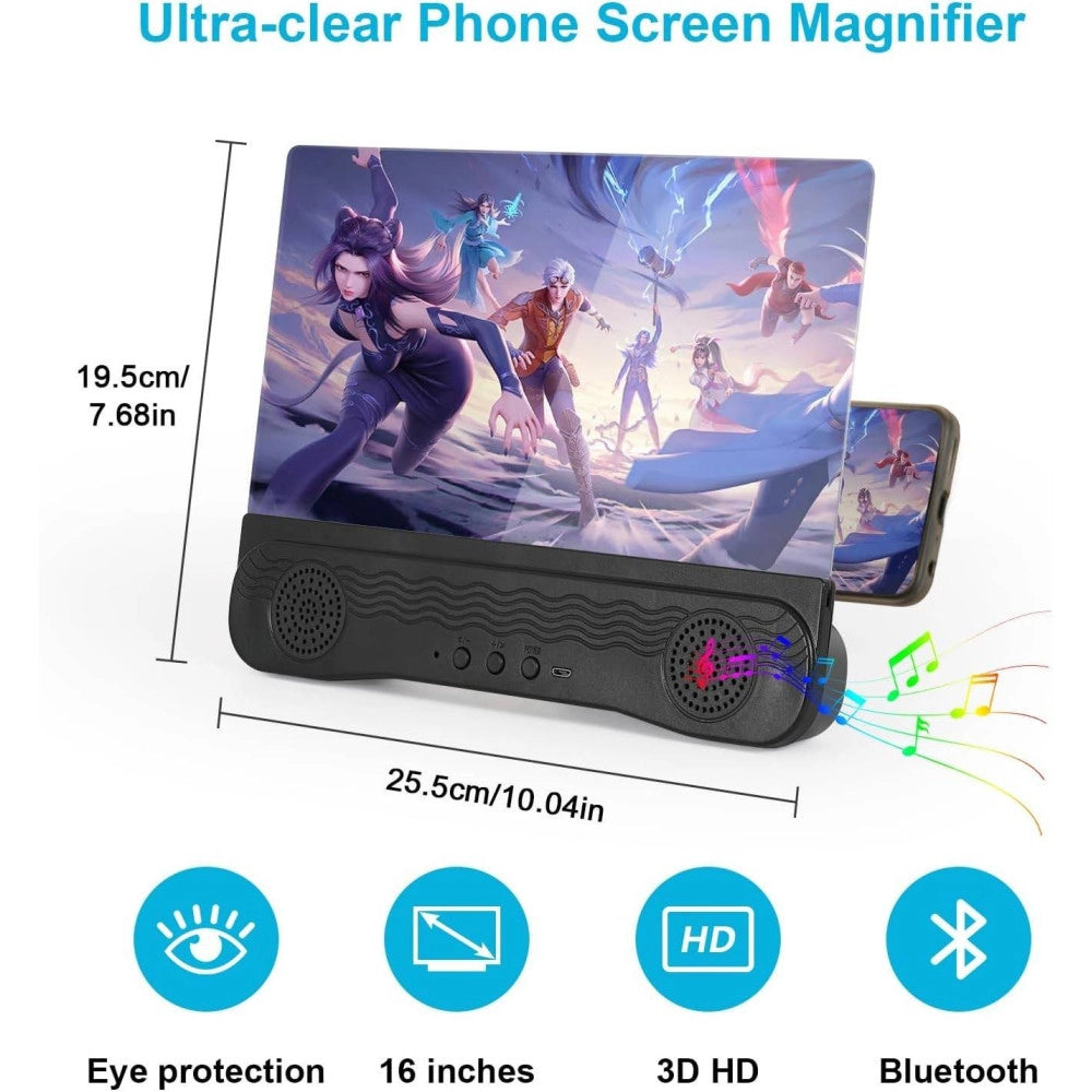 Trade Shop - Lente 3d Amplificatore Audio E Video Per Smartphone Da 12" Ingrandimento Schermo -