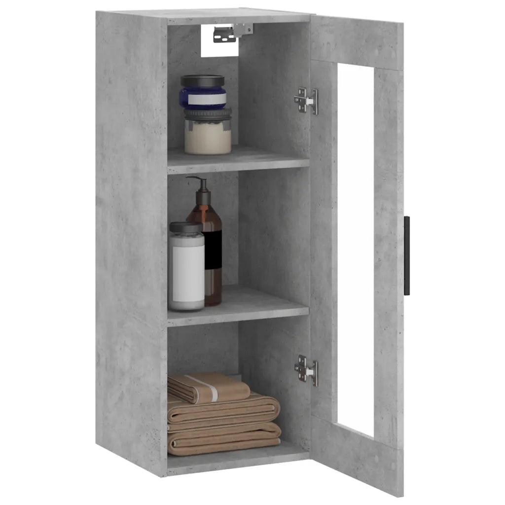 Mobile a Parete Grigio Cemento 34,5x34x90 cm 828936