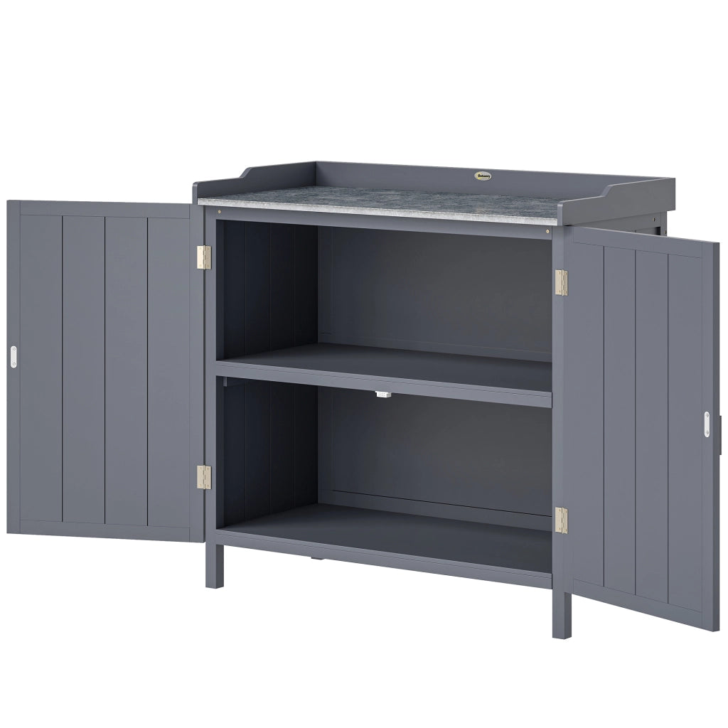 Armadio da giardino 2 in 1 ¨C zephmum ¨C grigio metallo