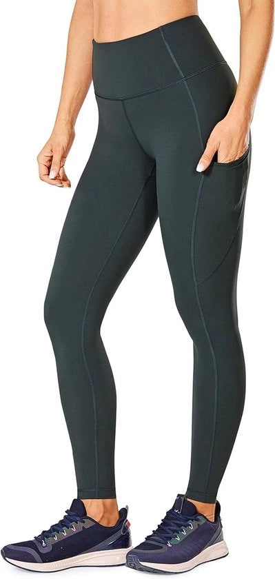 Legginsa termica per donna con tasche, alta vita 25'', sportivo invernale con isolamento caldo per allenamento e camminata
