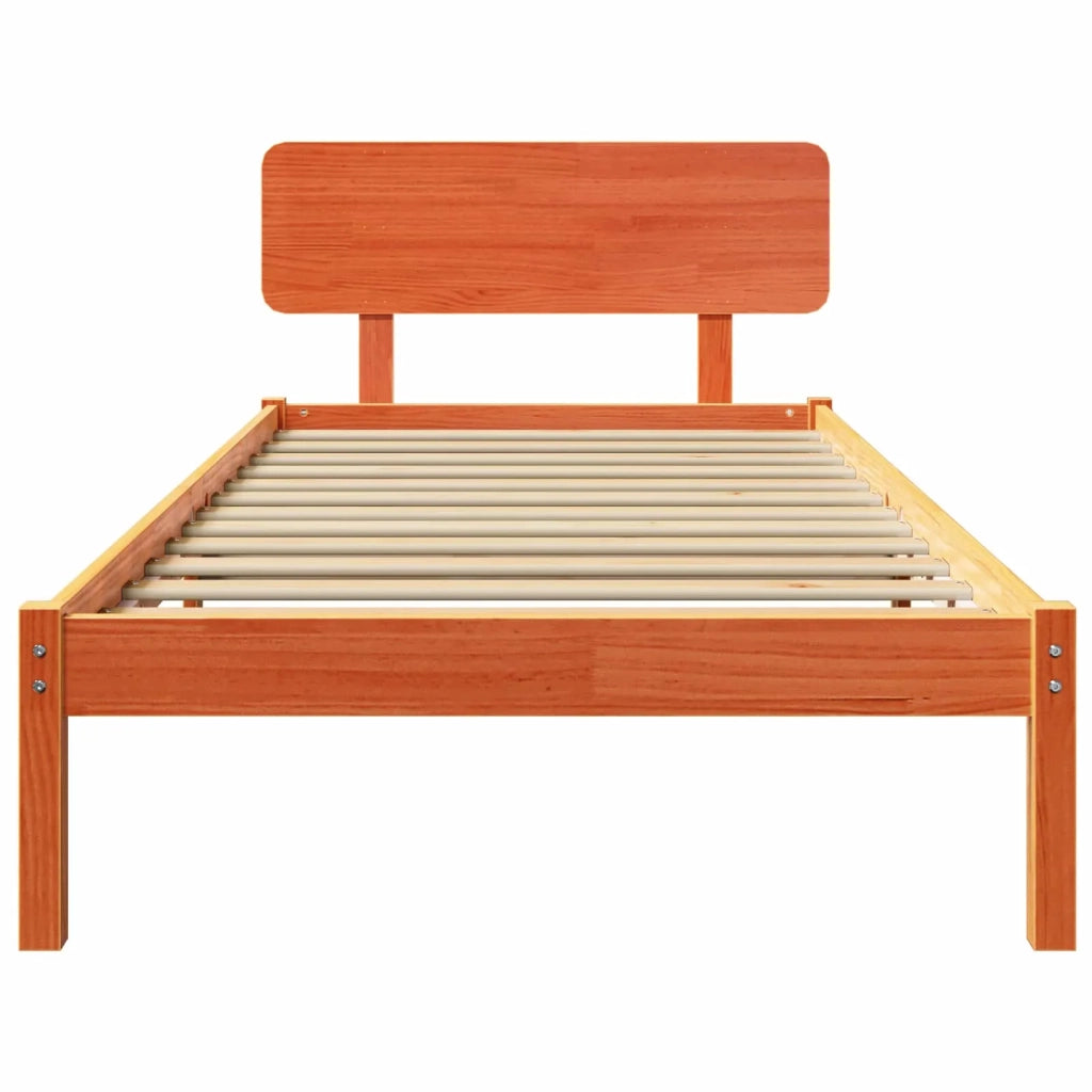 Struttura del letto-Giroletto Marrone cerato 90 x 200 cm Pino massello 724725