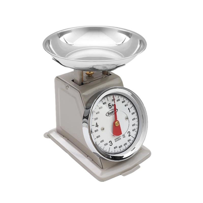 MAURY'S BILANCIA DA CUCINA IN ACCIAIO DA 5 KG DIAMETRO PIATTINO 16 CM