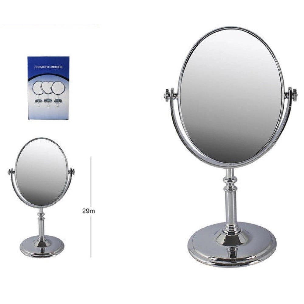 Trade Shop - Specchio Da Tavolo Make Up Trucco Accessorio Bagno Donna Da 29 Cm Ovale 52769 -