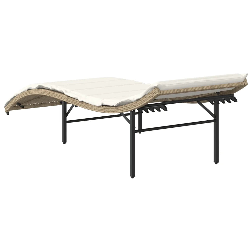 Lettini Prendisole 2 pz con Cuscini Beige in Polyrattan 3277304