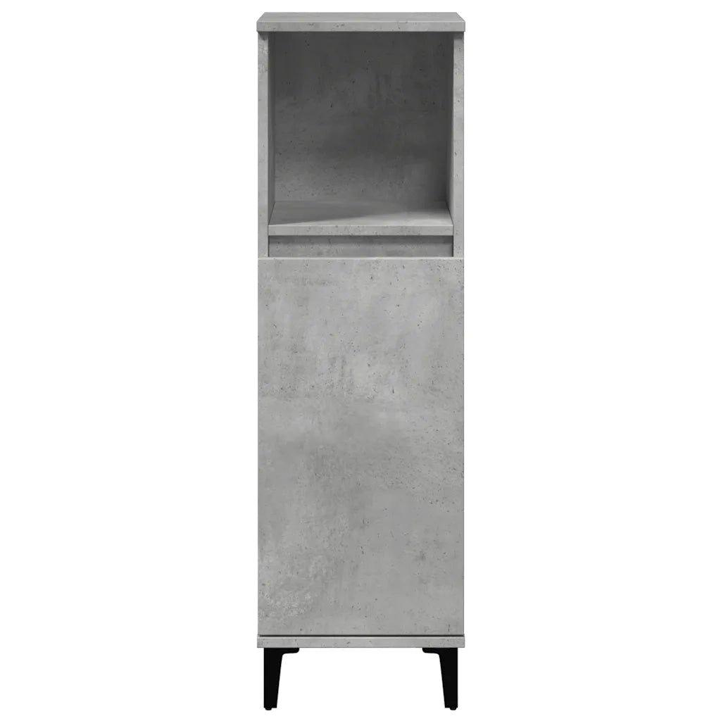 Set Mobili da Bagno 3 pz Grigio Cemento in Legno Multistrato