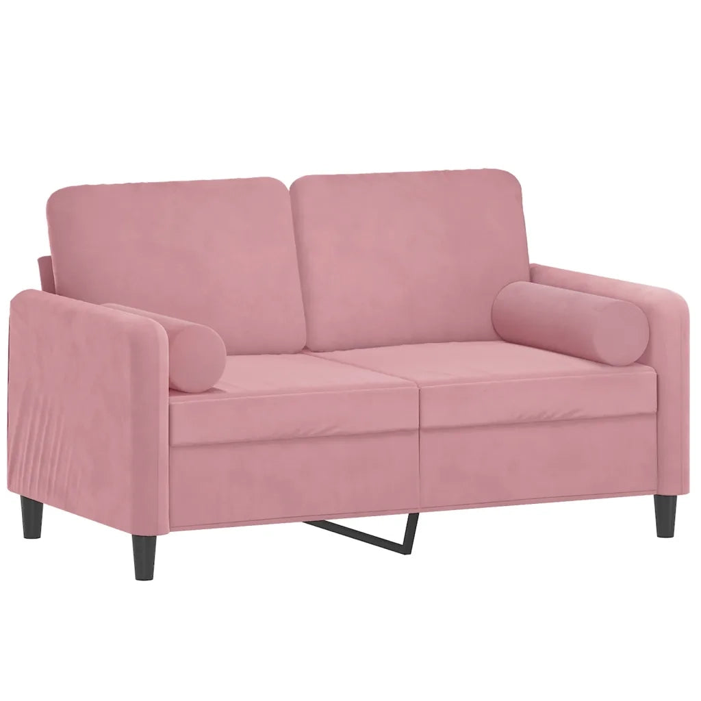 Divano a 2 Posti con Cuscini Rosa 120 cm in Vellutocod mxl 118940
