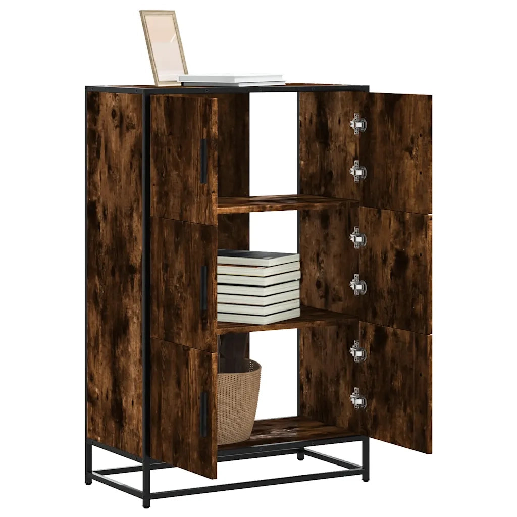 Credenza Rovere Fumo 68x35x106,5 cm Legno Multistrato Metallo 849071
