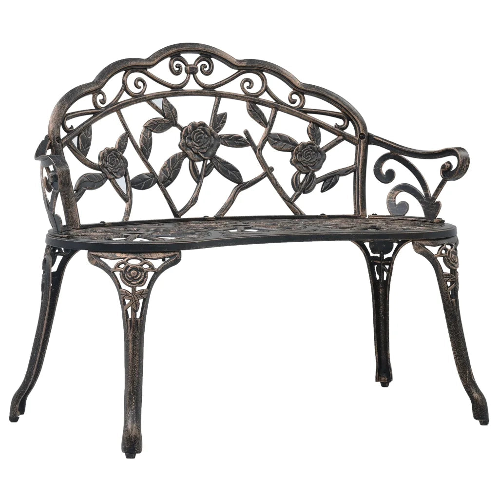 Panchina da Giardino in Alluminio Fuso 100cm Bronzo cod mxl 54486