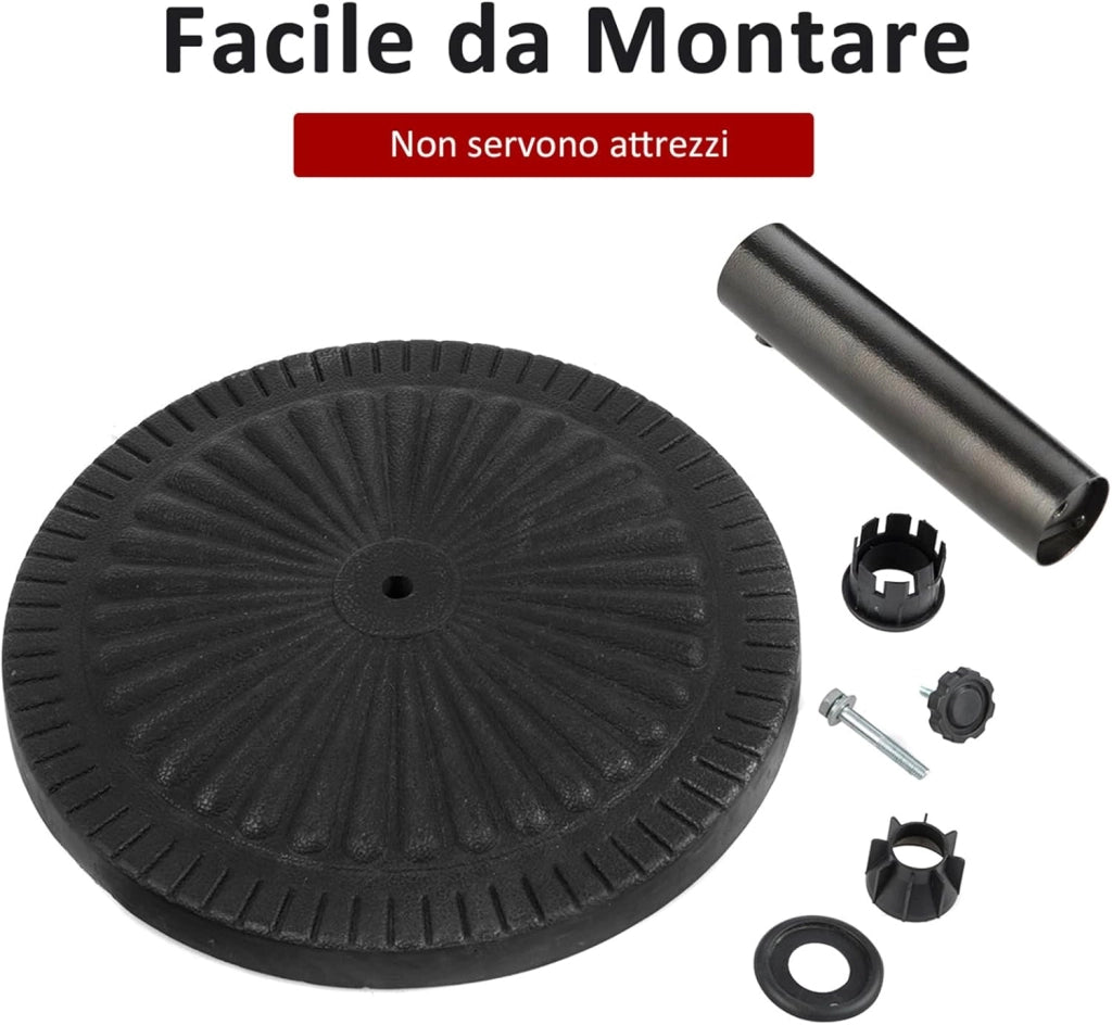Base per Ombrellone da Patio in Resina da 49,5 cm, per Pali da 38-48mm, con Manopola di Serraggio, Base per Ombrellone da Giardino Piscina Esterno (Bronzo (modello4))