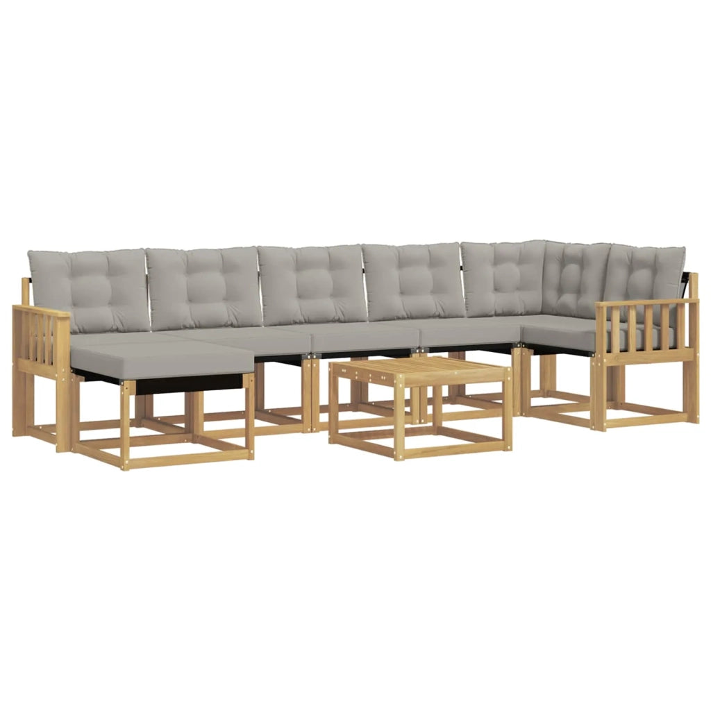Set di divani da esterno 8 pcs Bianco e Grigio Chiaro 3389713