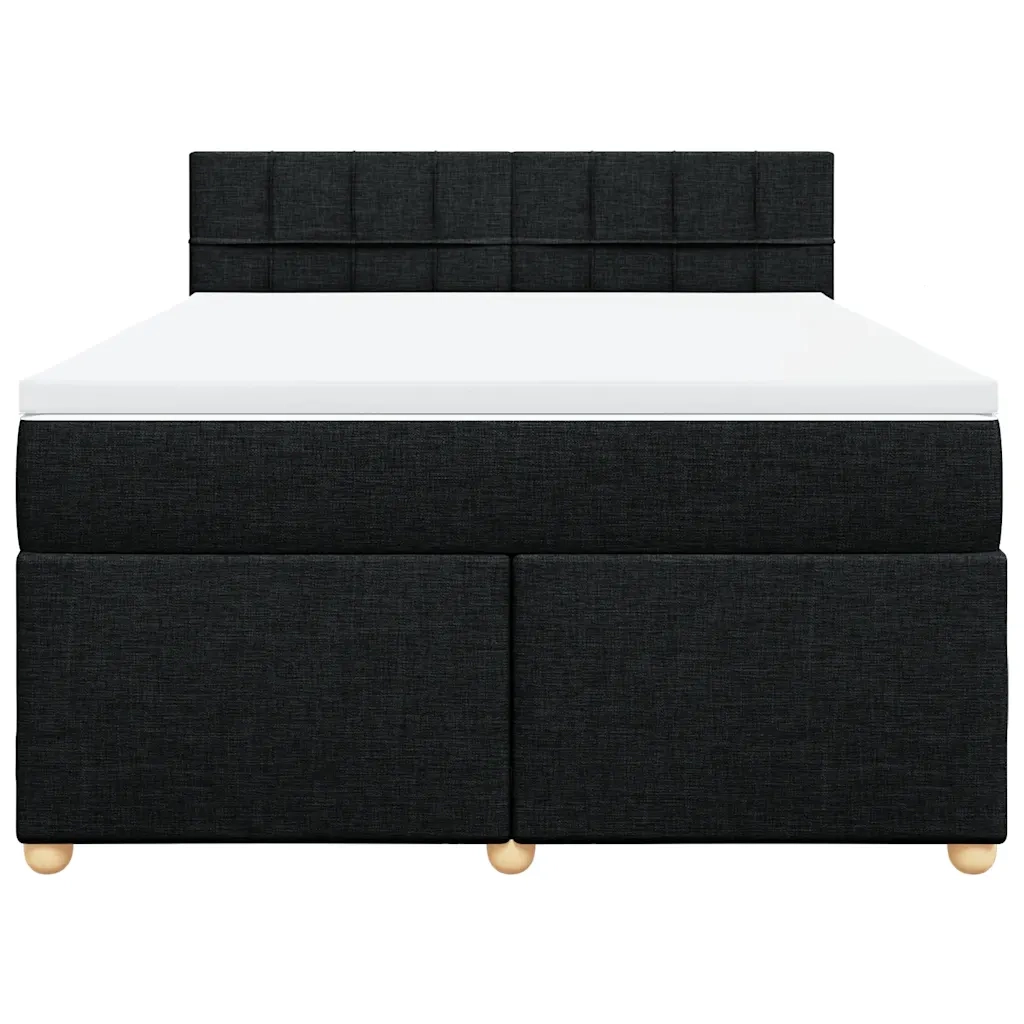 Giroletto a Molle con Materasso Nero 140x200 cm in Tessuto 3286705
