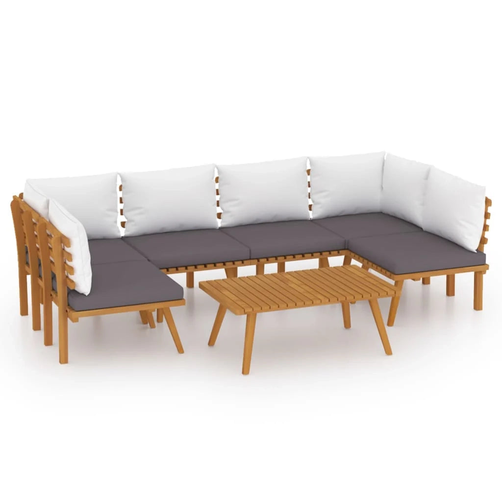 Set di mobili da giardino per esterni 7 pezzi con cuscini legno massello di acacia 02_0017090