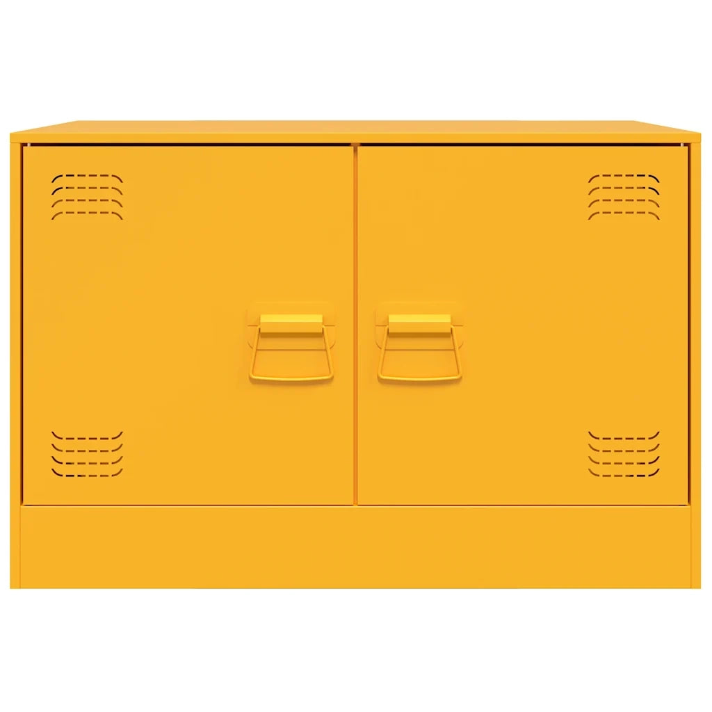 Mobili TV 2 pz Giallo Senape 67x39x44 cm in Acciaio 841638
