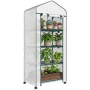 Serra da Giardino con Ripiani e Ruote ¨C zephmum ¨C Bianco 69x50x165 cm