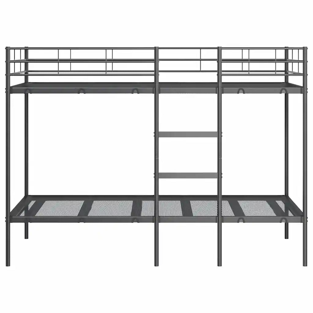 Letto a Castello senza Materasso Nero 100x190 cm in Acciaio 42000323