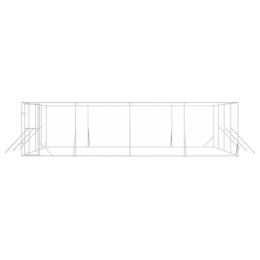 Cuccia per Cani da Esterno Argento 8x8x2 m in Acciaio Zincato 3190464
