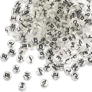 Kralen per Sierade - 1000 pezzi 4x7mm Letterkralen in Lettere Colorate A-Z per Sierade - Trasparente-Nero