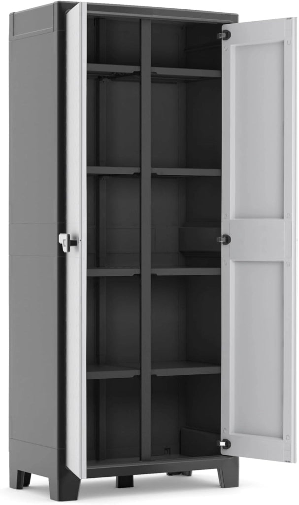 Armadio 8 Ripiani 80x44x182 cm Keter Titan Multispace XL Nero